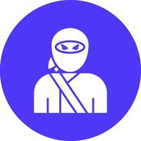 Ninja Glyph Multi Circle Icon vector