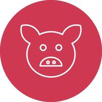 Pig Line Multi Circle Icon vector