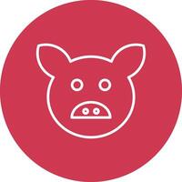 Pig Line Multi Circle Icon vector