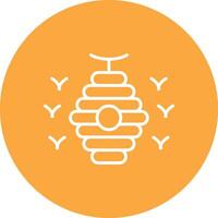 Bee Hive Line Multi Circle Icon vector