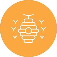 Bee Hive Line Multi Circle Icon vector