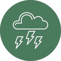 Lightning Line Multi Circle Icon vector