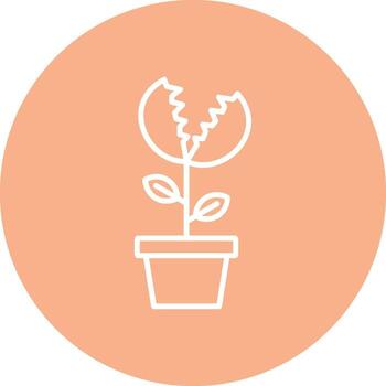 Venus Flytrap Line Multi Circle Icon vector