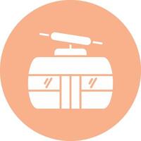 Cableway Glyph Multi Circle Icon vector