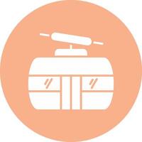 Cableway Glyph Multi Circle Icon vector