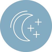 Moon Line Multi Circle Icon vector