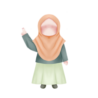 cute muslimah illustration png