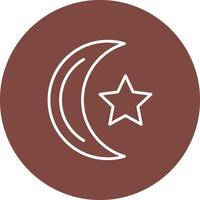 Moon Line Multi Circle Icon vector