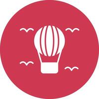 Hot Air Balloon Glyph Multi Circle Icon vector