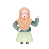cute muslimah illustration png