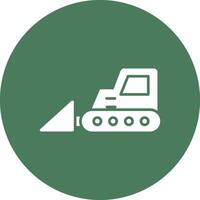 Bulldozer Glyph Multi Circle Icon vector