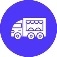 Food Truck Glyph Multi Circle Icon vector