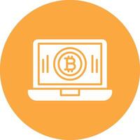 Bitcoin Mining Glyph Multi Circle Icon vector