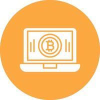 Bitcoin Mining Glyph Multi Circle Icon vector