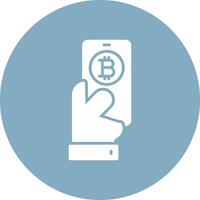 Pay Bitcoin Glyph Multi Circle Icon vector