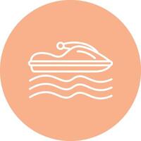 Jet Ski Line Multi Circle Icon vector