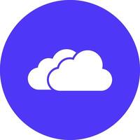 Clouds Glyph Multi Circle Icon vector