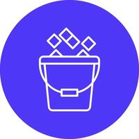 Ice Bucket Line Multi Circle Icon vector