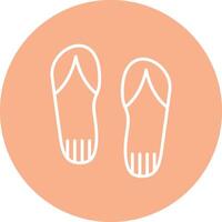Flip Flops Line Multi Circle Icon vector