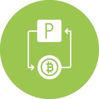 bitcoin paypal glifo multi circulo icono vector