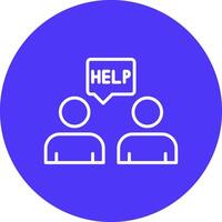Ask For Help Line Multi Circle Icon vector