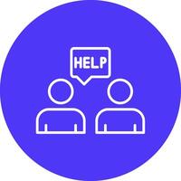 Ask For Help Line Multi Circle Icon vector