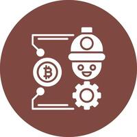 Bitcoin Craft Glyph Multi Circle Icon vector