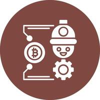 bitcoin arte glifo multi circulo icono vector