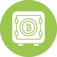 Bitcoin Storage Glyph Multi Circle Icon vector