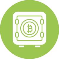 Bitcoin Storage Glyph Multi Circle Icon vector