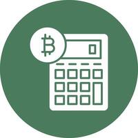 Bitcoin Calculator Glyph Multi Circle Icon vector