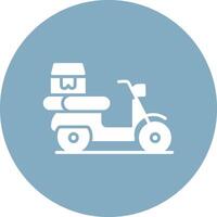 Pizza Delivery Glyph Multi Circle Icon vector