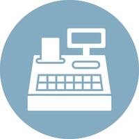 Cash Register Glyph Multi Circle Icon vector