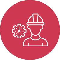 Worker Mask Line Multi Circle Icon vector