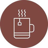 Tea Line Multi Circle Icon vector