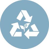 reciclaje glifo multi circulo icono vector