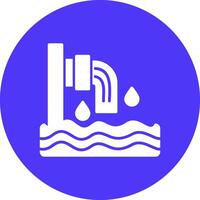 Sewer Glyph Multi Circle Icon vector