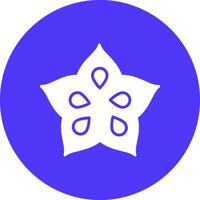 Star Fruit Glyph Multi Circle Icon vector