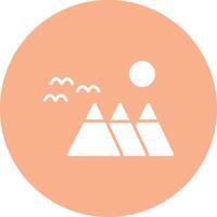 Mountain Glyph Multi Circle Icon vector