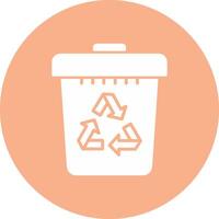 Recycle Bin Glyph Multi Circle Icon vector