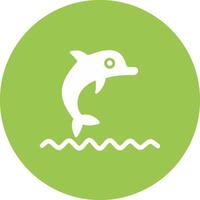 Dolphin Show Glyph Multi Circle Icon vector