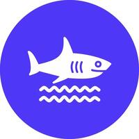 Shark Glyph Multi Circle Icon vector