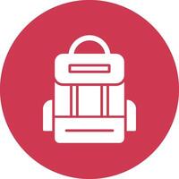 Backpack Glyph Multi Circle Icon vector