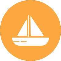 Sailing Boat Glyph Multi Circle Icon vector