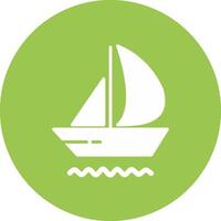 Yacht Glyph Multi Circle Icon vector