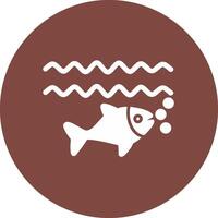 Fish Glyph Multi Circle Icon vector