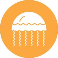 Jellyfish Glyph Multi Circle Icon vector