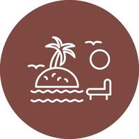 Sunset On Beach Line Multi Circle Icon vector