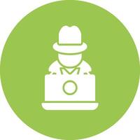 Hacker Glyph Multi Circle Icon vector