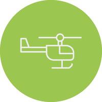 Helicopter Line Multi Circle Icon vector